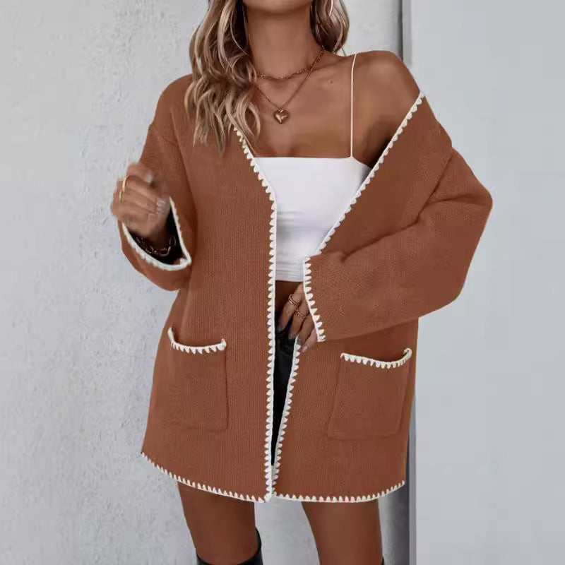 Idalia | Cardigan aperto con tasche frontali