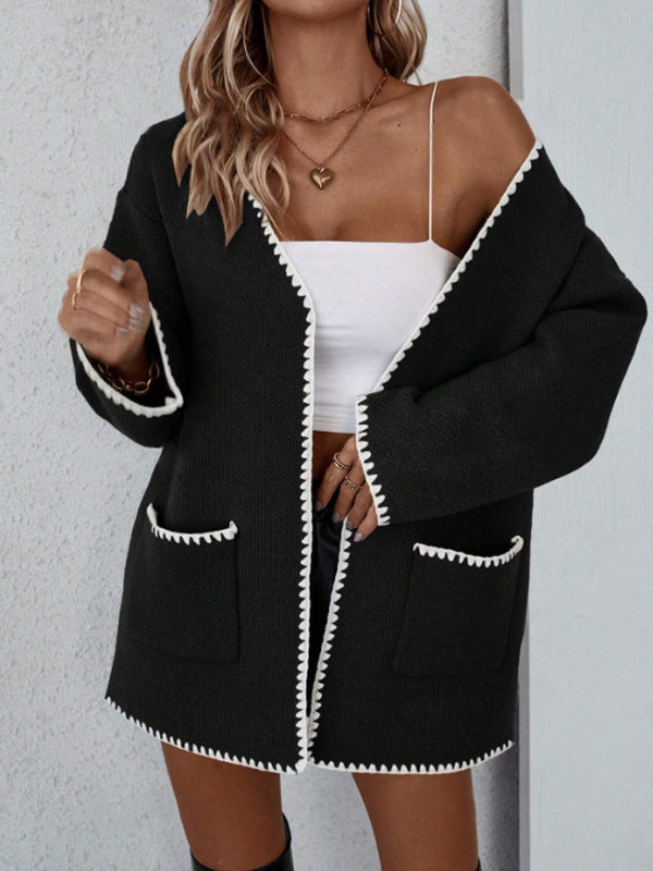 Idalia | Cardigan aperto con tasche frontali