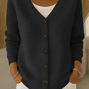 Laverne | Quilted Button-Front Cardigan