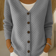 Laverne | Quilted Button-Front Cardigan