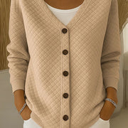 Laverne | Quilted Button-Front Cardigan