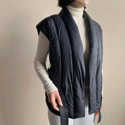 Cherry Soft Belted Wrap Puffer Vest