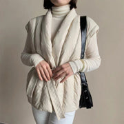 Cherry Soft Belted Wrap Puffer Vest