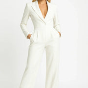 ZAAN Original | Luxe Blazer Jumpsuit with V-Neck and Wide-leg Fit