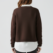 Women’s Knitted Cardigan with Round Neck and Button Front
