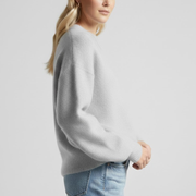 Women’s Knitted Sweater with Round Neckline and Dropped Shoulders