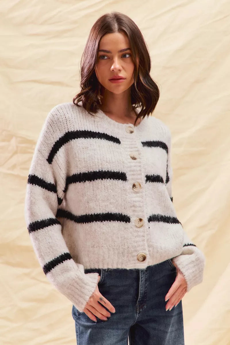 Fiorella | Cardigan invernale a righe