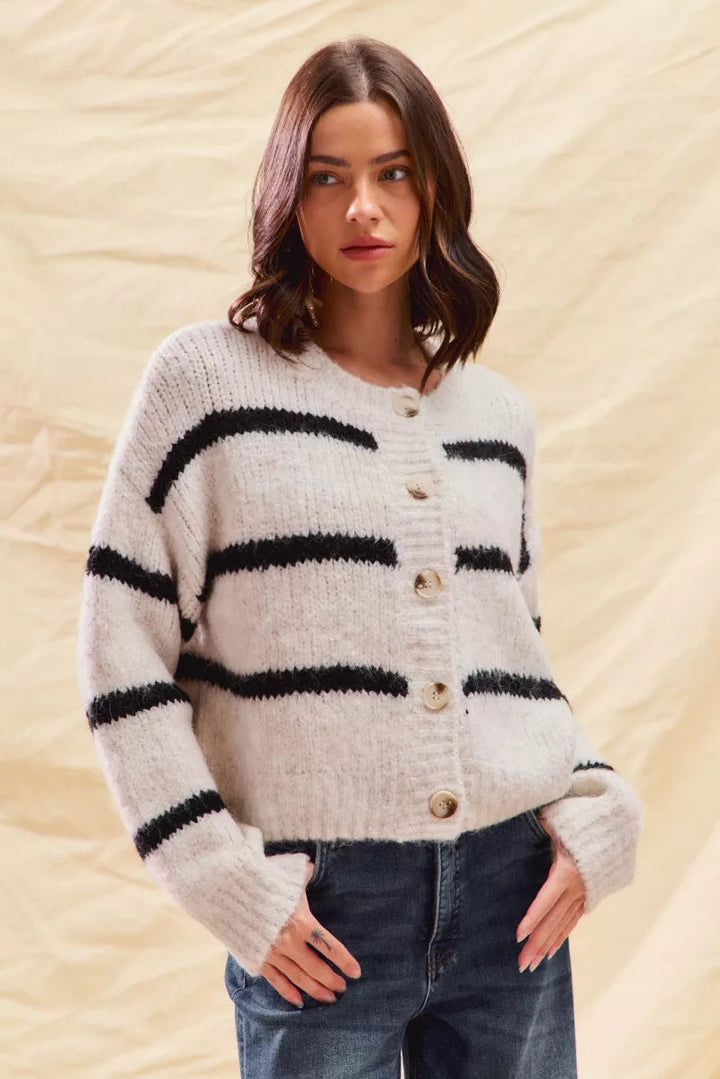 Fiorella | Cardigan invernale a righe