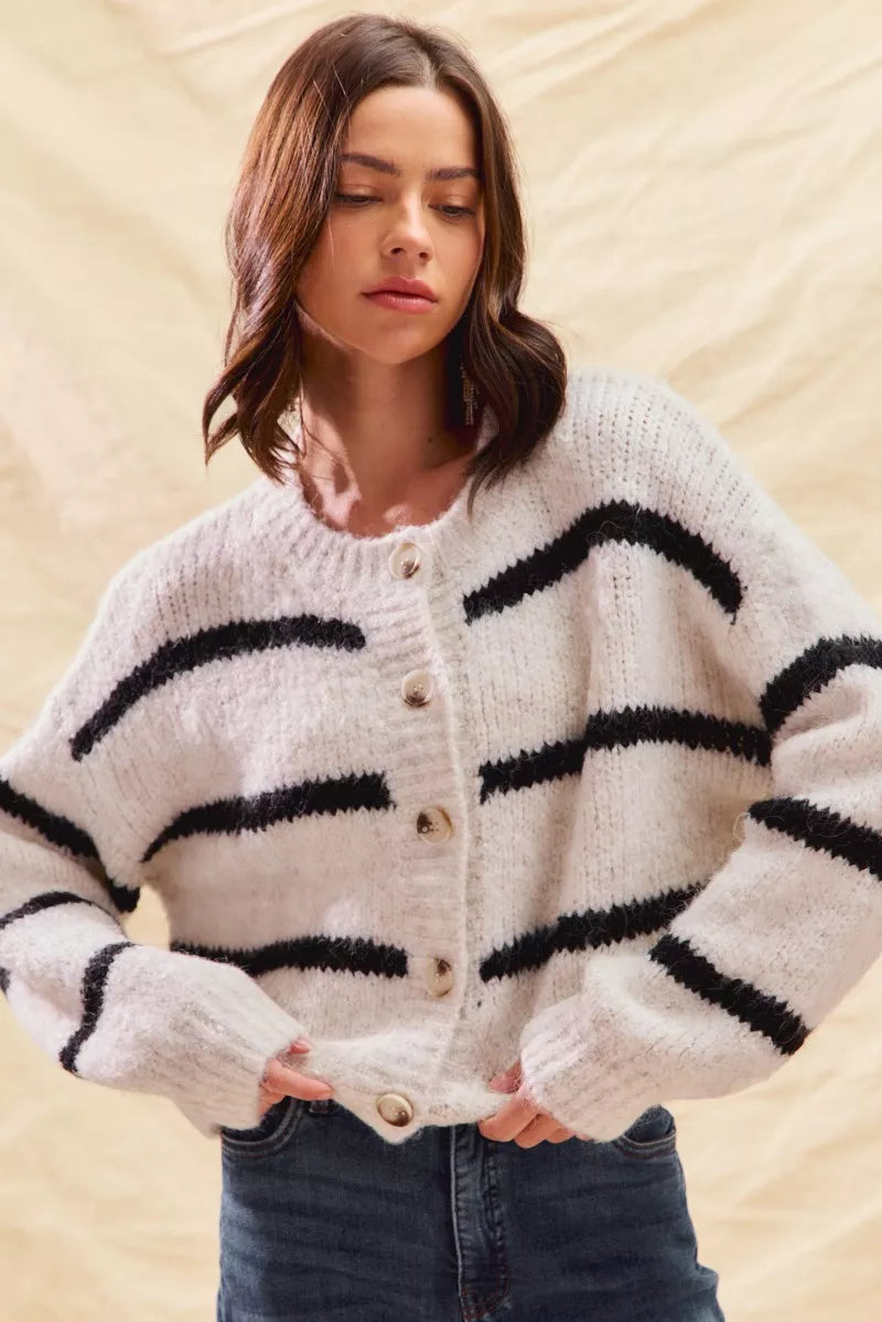 Fiorella | Cardigan invernale a righe