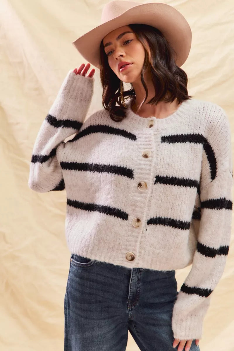 Fiorella | Cardigan invernale a righe