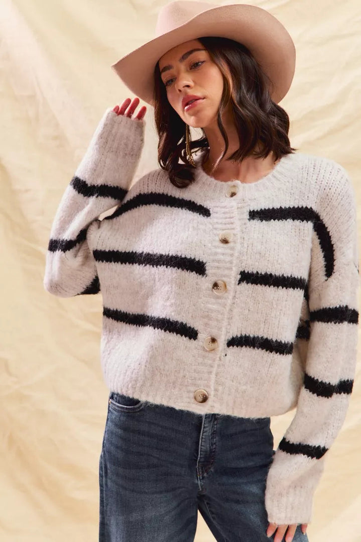 Fiorella | Cardigan invernale a righe