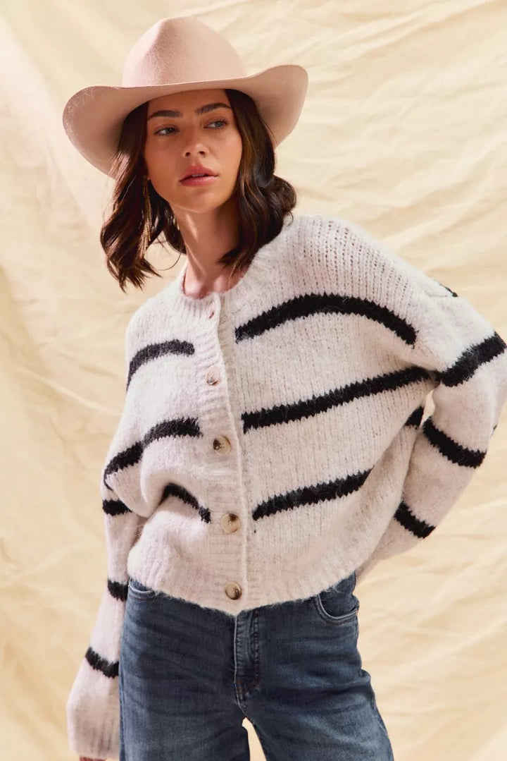 Fiorella | Cardigan invernale a righe
