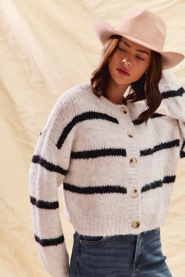 Fiorella | Cardigan invernale a righe