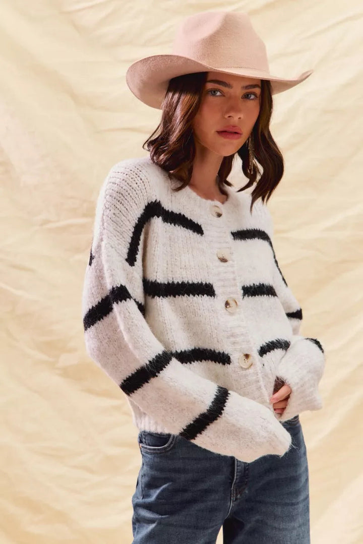 Fiorella | Cardigan invernale a righe