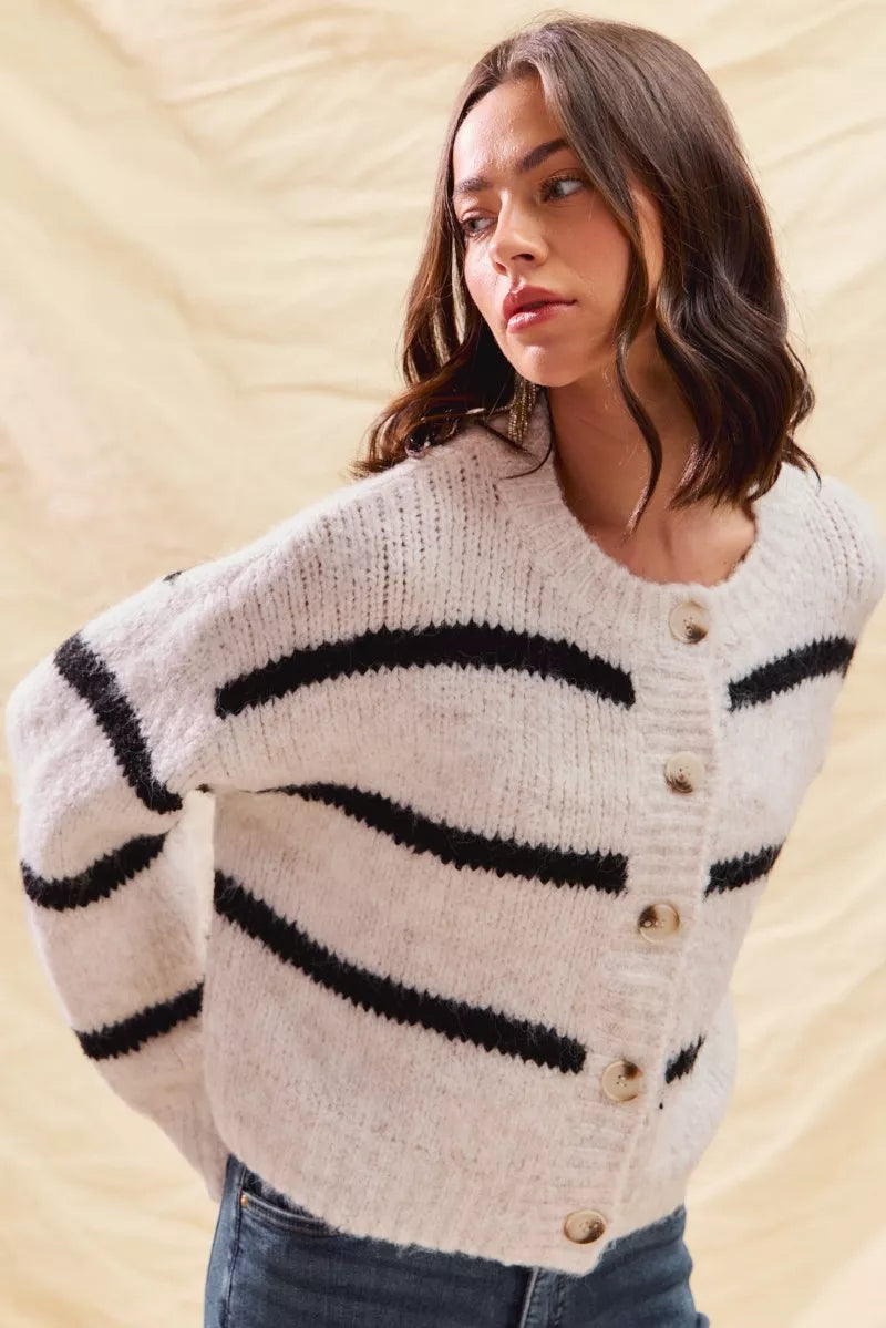 Fiorella | Cardigan invernale a righe