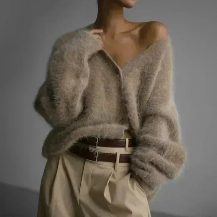 Brushed Cashmere Cardigan