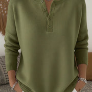 Helena | Henley Button-Up Knit Sweater