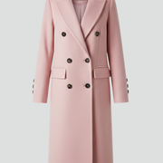 Women Coat with Lapel Collar and Button Closure