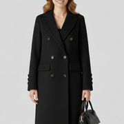 Women Coat with Lapel Collar and Button Closure
