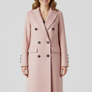 Women Coat with Lapel Collar and Button Closure