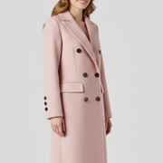Women Coat with Lapel Collar and Button Closure
