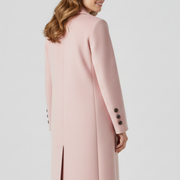 Women Coat with Lapel Collar and Button Closure