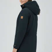 Women Parka Jacket with Hood and Zipper