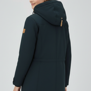 Women Parka Jacket with Hood and Zipper