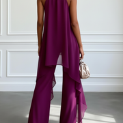 Lila Eleganz Zweiteiliges Set