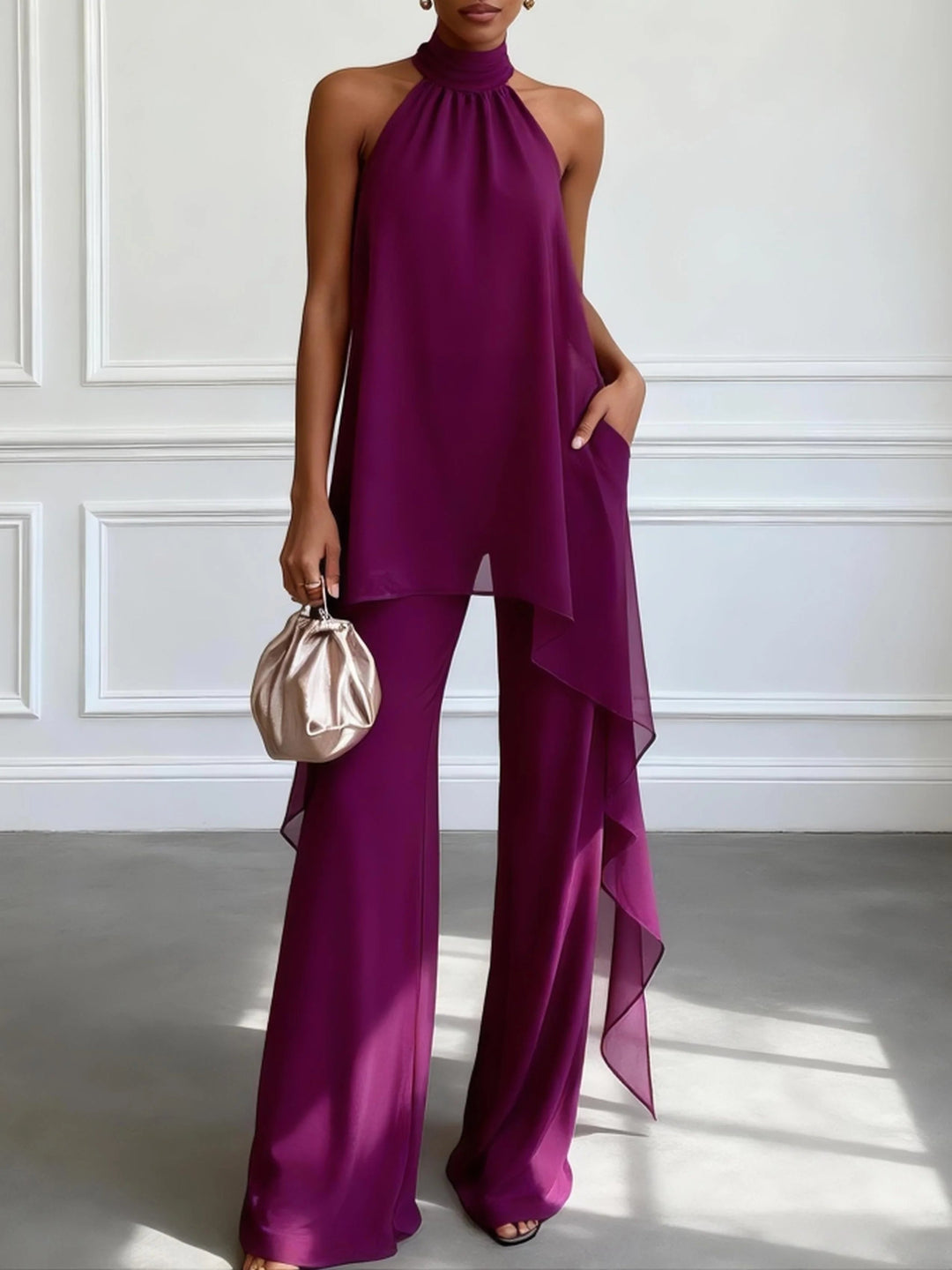 Lila Eleganz Zweiteiliges Set