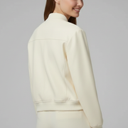 Women’s Bomber Jacket with Baseball Collar and Snap Buttons