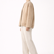 Women’s Bomber Jacket with Front Closure and Functional Pockets