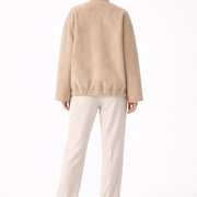 Women’s Bomber Jacket with Front Closure and Functional Pockets