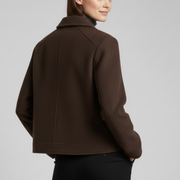 Women’s Bomber Jacket with Lapel Collar and Zip Fastening