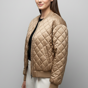 Women’s Bomber Jacket with Quilted Pattern and Elasticated Cuffs
