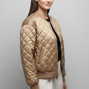 Women’s Bomber Jacket with Quilted Pattern and Elasticated Cuffs