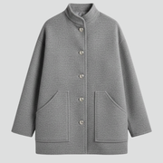 Women’s Bomber Jacket with Snap Closure and Ribbed Finishes