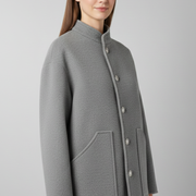 Women’s Bomber Jacket with Snap Closure and Ribbed Finishes