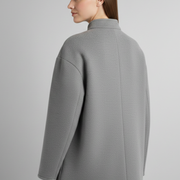 Women’s Bomber Jacket with Snap Closure and Ribbed Finishes
