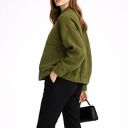 Women’s Bomber Jacket with Structured Outer Surface