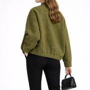 Women’s Bomber Jacket with Structured Outer Surface