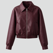 Women’s Bomber Jacket with Zip Closure and Elasticated Hem
