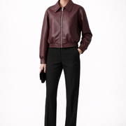 Women’s Bomber Jacket with Zip Closure and Elasticated Hem