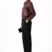 Women’s Bomber Jacket with Zip Closure and Elasticated Hem