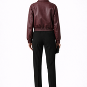 Women’s Bomber Jacket with Zip Closure and Elasticated Hem
