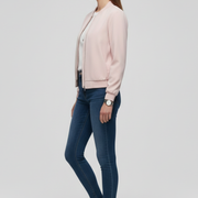 Women’s Bomber Jacket with Zipped Front and Straight Hem