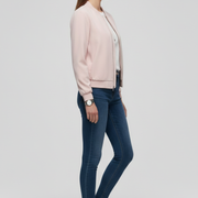 Women’s Bomber Jacket with Zipped Front and Straight Hem