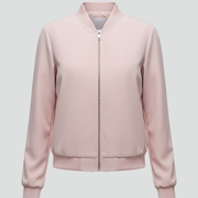 Women’s Bomber Jacket with Zipped Front and Straight Hem