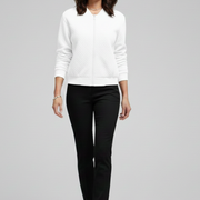 Women’s Bomber Jacket with Zipped Front and Textured Surface