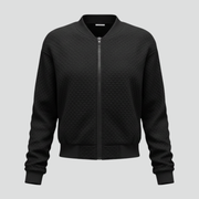 Women’s Bomber Jacket with Zipped Front and Textured Surface